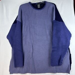 Vintage 90s I.B. Diffusion Purple Colorblock Wool Blend Oversized Knit Sweater L